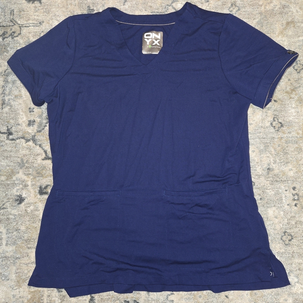 Healing Hands Onyx Medium Navy Scrub Top